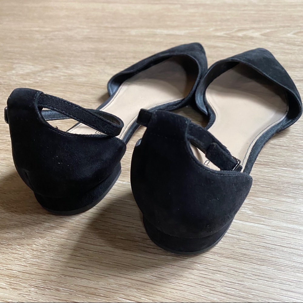 Via Spiga Black Suede Pointed Toe D’Orsay Flat - Picture 3 of 6